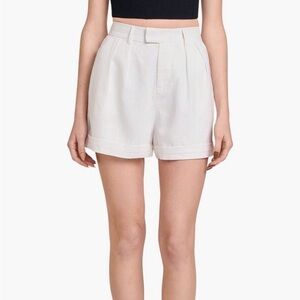 WAYF x Styled by COCO! Vera Linen Blend Ivory Shorts NWT Size M